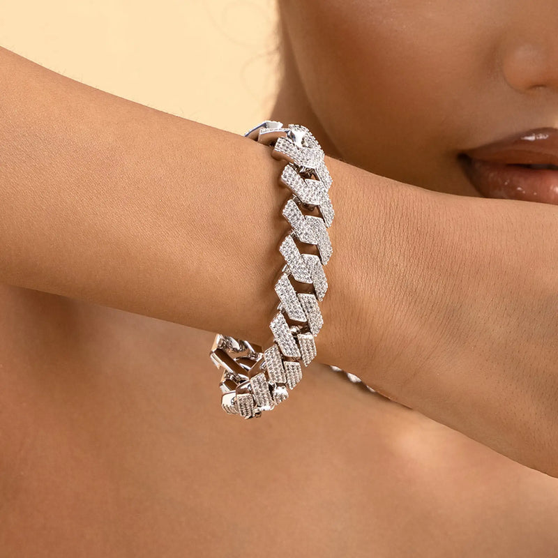 Round Cut Prong Cuban Link Bracelet - Luxury Jewelry 2024 - APORRO