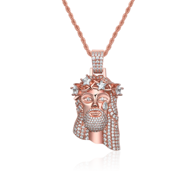 Rose Gold Stellar Jesus Pendant - Small