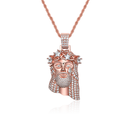 Rose Gold Stellar Jesus Pendant - Small