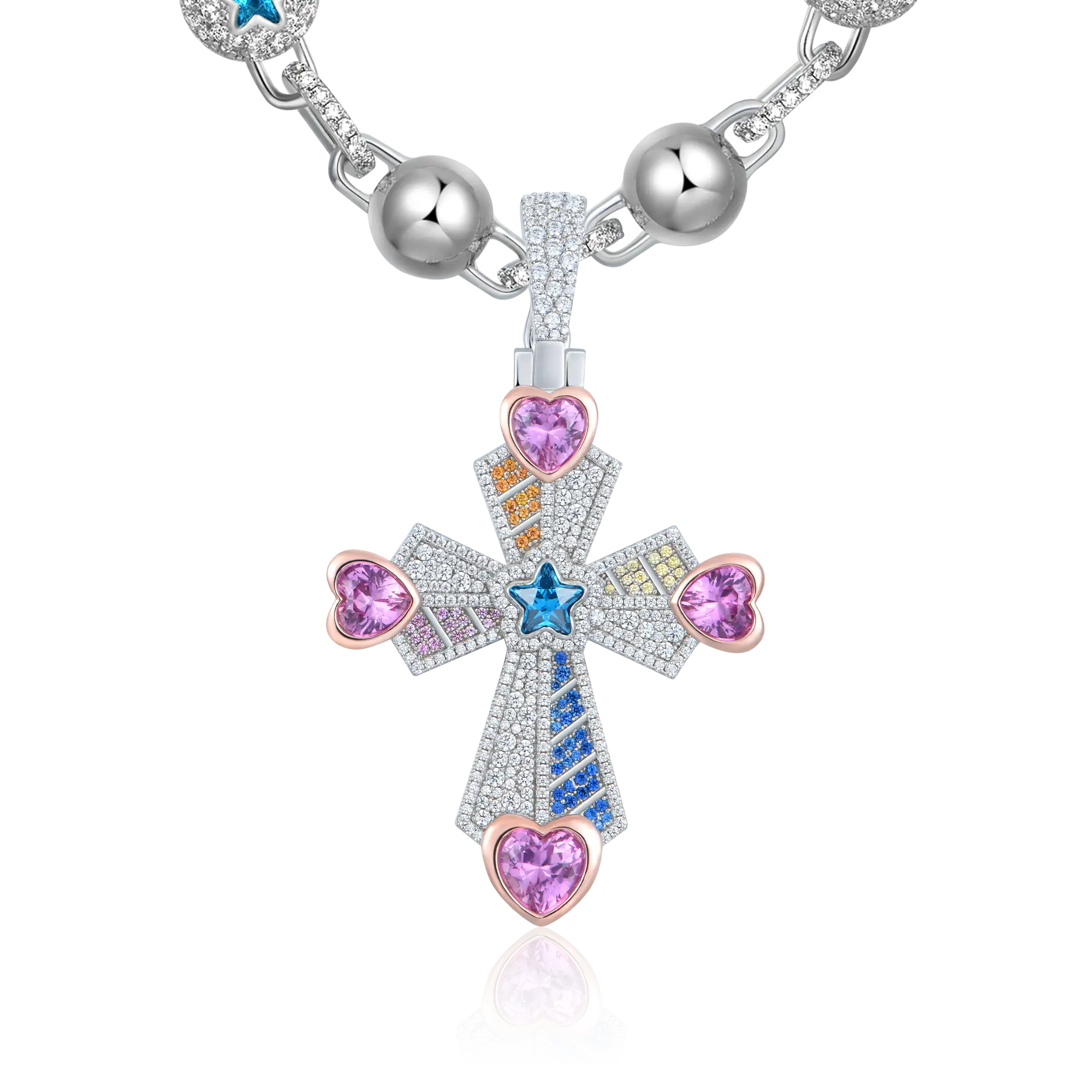 LaFlare Church On Iced Cross Pendant