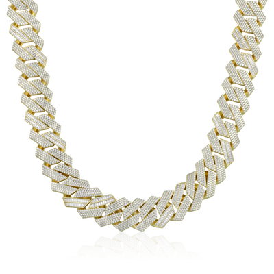 Custom Rollercoaster Buckle Prong Cuban Chain - 25mm