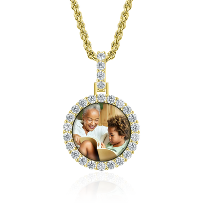 Custom Micro Photo Pendant & Tennis Chain Set