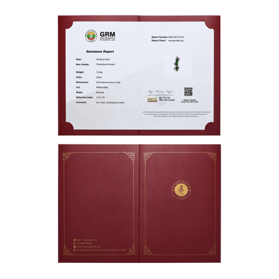 GRM Jade Gemstone Certificate