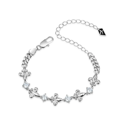 Bracciale cubano regolabile da Fleur de lis - 4 mm [solo negli Stati Uniti]