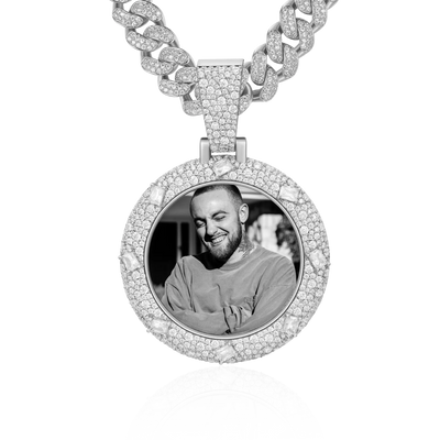 Colgante con foto con brillo esmeralda personalizado