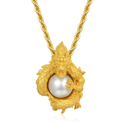 Colgante de perlas de dragón en espiral WONG