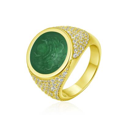 WONG Ⅱ Ridge Iced Out Signet Ring