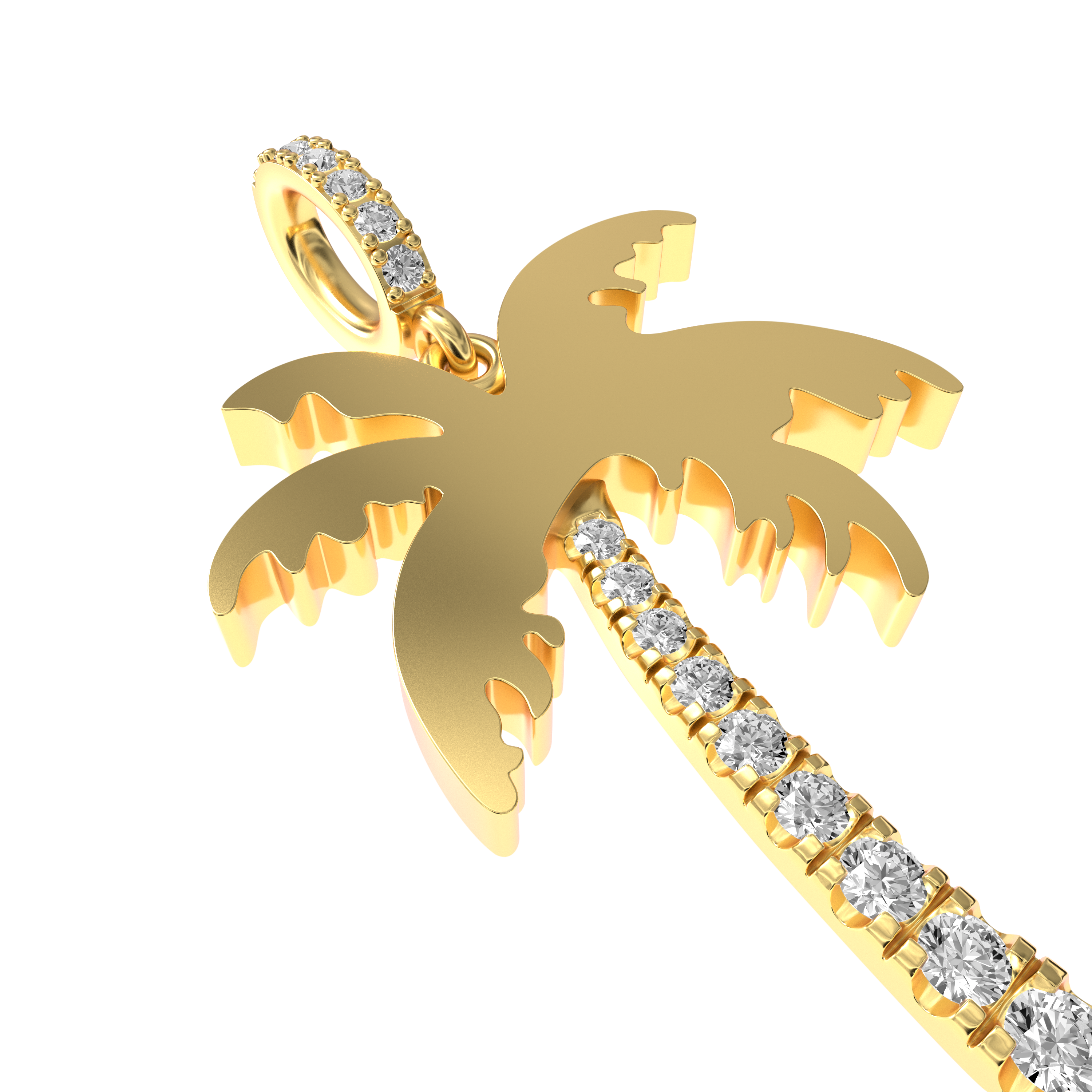 Micro 18K Gold Coconut Tree Pendant