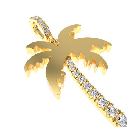 Micro 18K Gold Coconut Tree Pendant