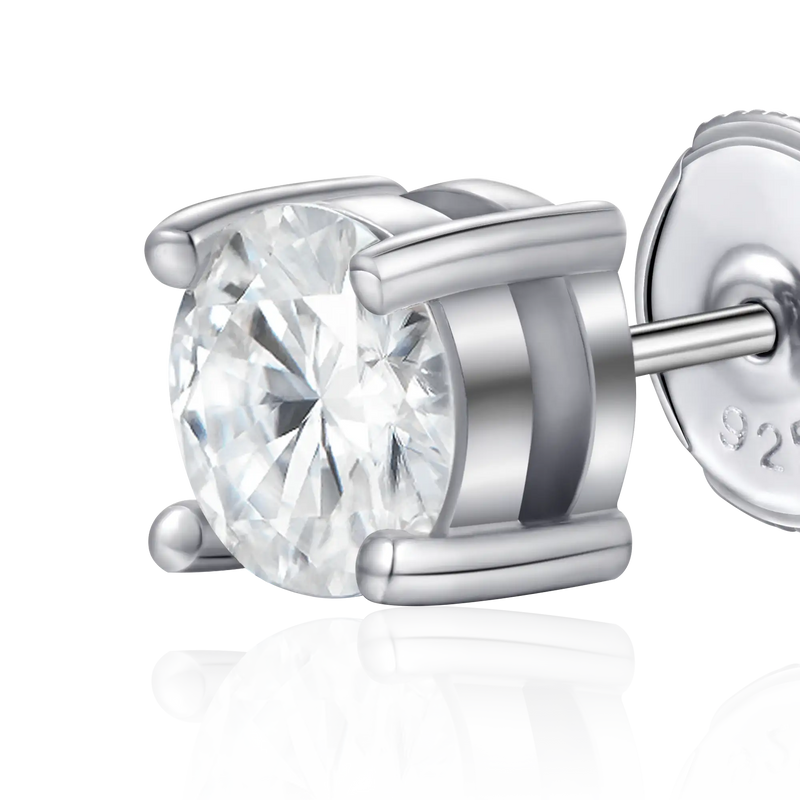 Round Cut Moissanite Stud Earring - APORRO Jewelry - APORRO