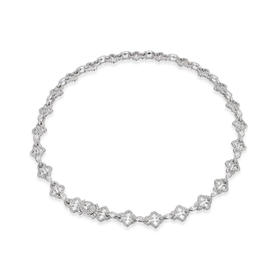 Moissanite Marquise Cut Mix Bottoni Cross Link Chain - 12mm