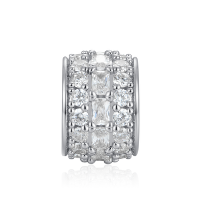 #Style_Emerald and Round Cut#Color_White Gold
