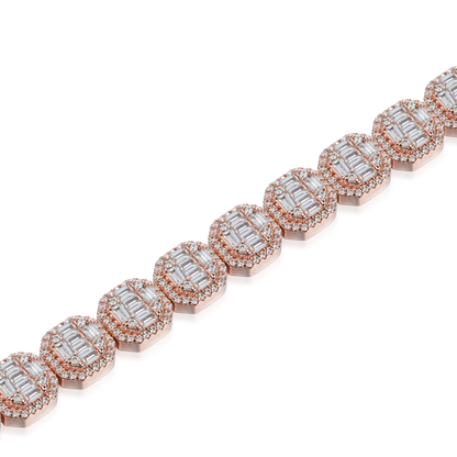 Moissanite Baguette Clustered Tennis Bracelet - 8mm
