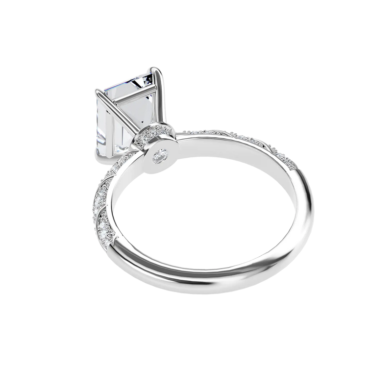 Bague de fiançailles en corde de diamants taille émeraude - APORRO