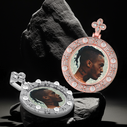 Benutzerdefinierte Klee Perle reversibler Fotorahmenanhänger