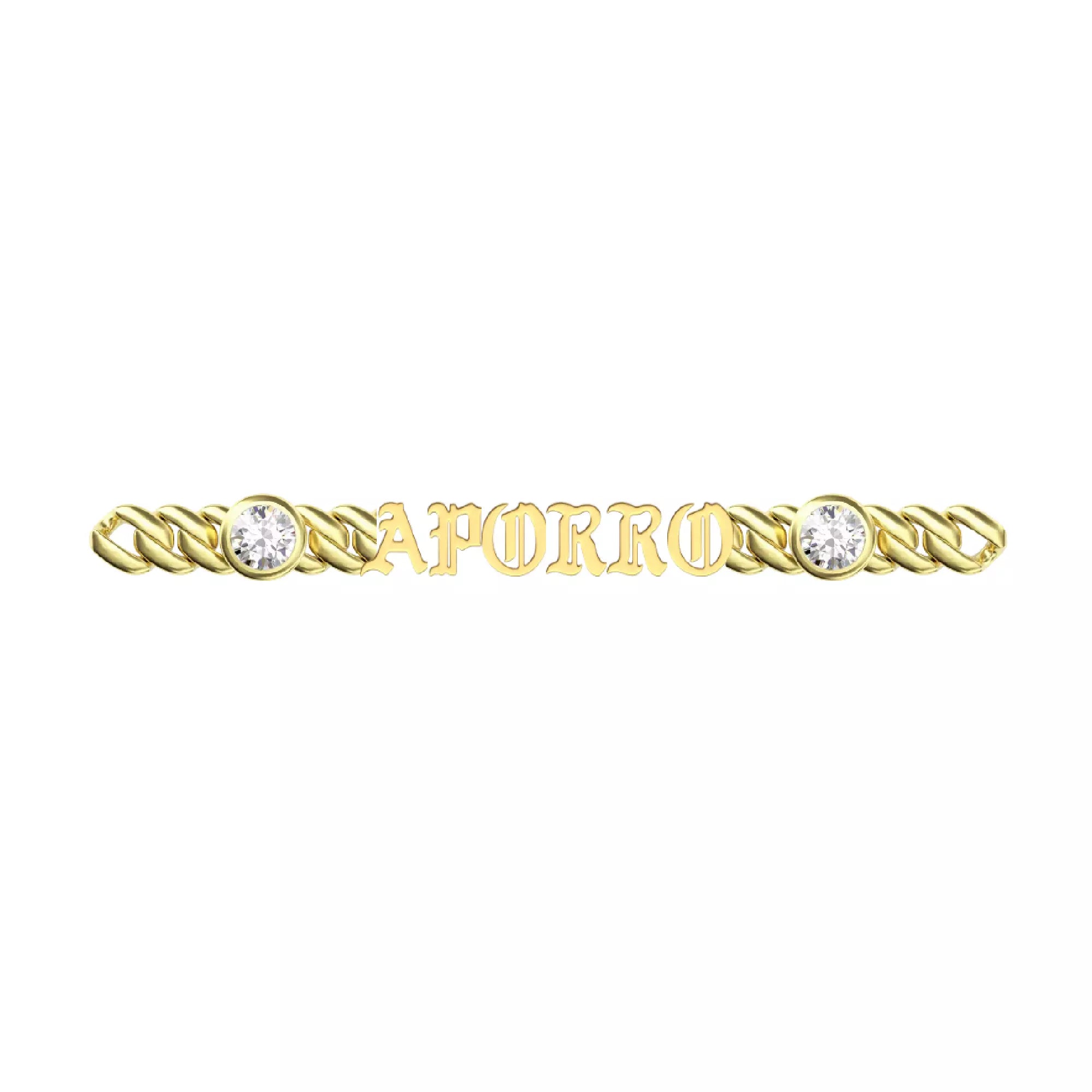 Pulsera de nombre de inglés antiguo de 5 mm personalizado