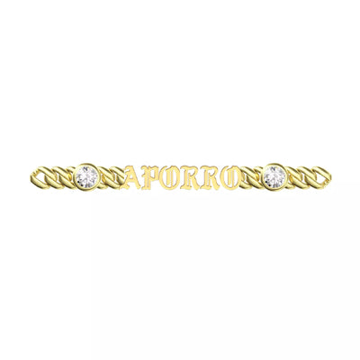 Bracelet personnalisé avec nom ancien anglais, 5 mm