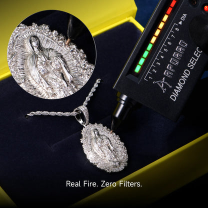 Moissanite Saint Mary Floral Grace Pendant