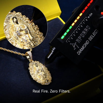 Moissanite Saint Mary Floral Grace Pendant