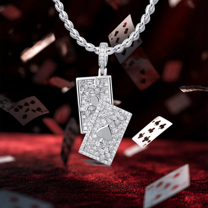 Women's Iced Spade Poker Pendant