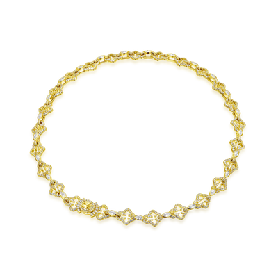 Moissanite Marquise Cut Mix Bottoni Cross Link Chain - 12mm