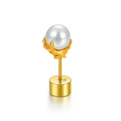 S925 WONG Dragon Pearl Stud Earring