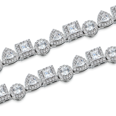 Princess Cut Mix Cluster-Tenniskette – 7 mm