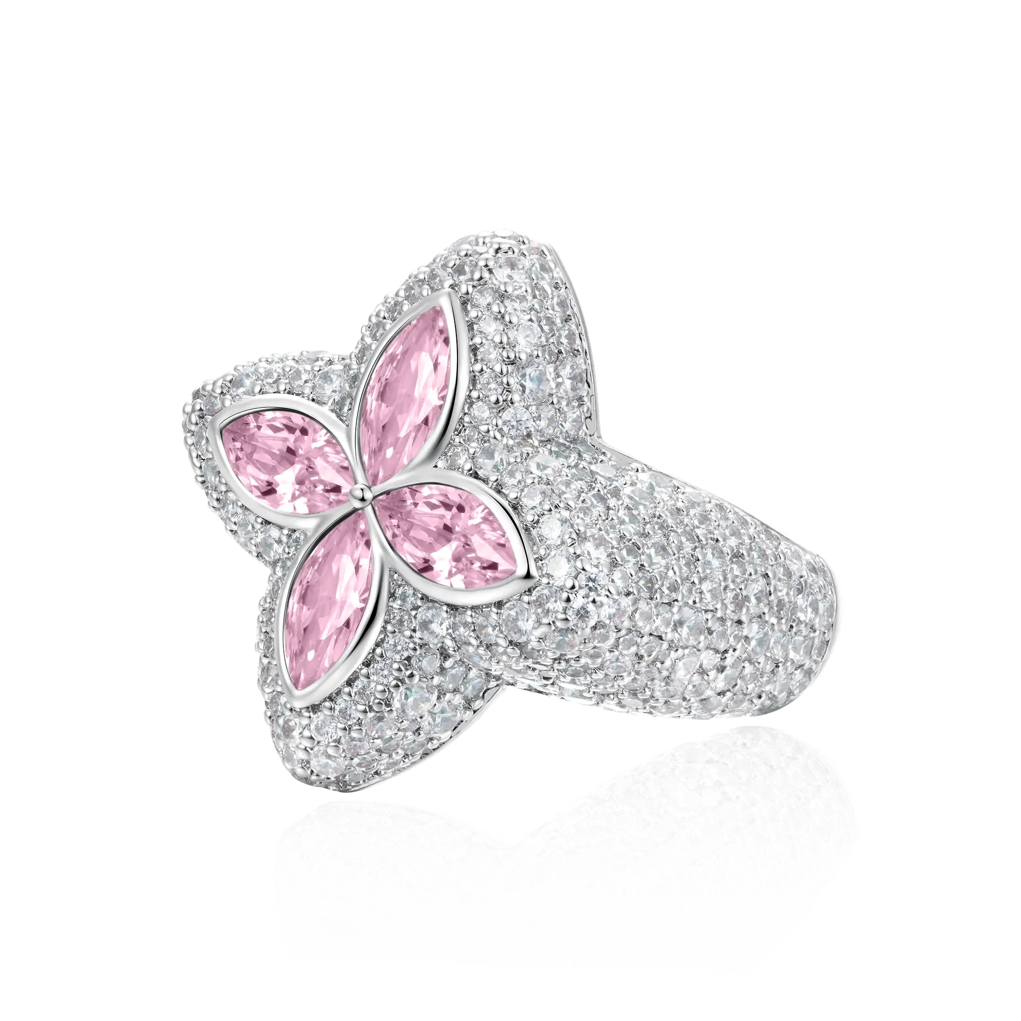 Eced Luminous Clover Ring - Pink Diamond