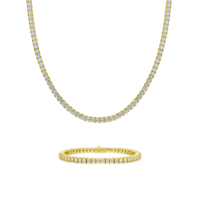 3mm Iced Tennis Chain and Bracelet Gift Set