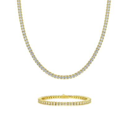 3mm Iced Tennis Chain and Bracelet Gift Set
