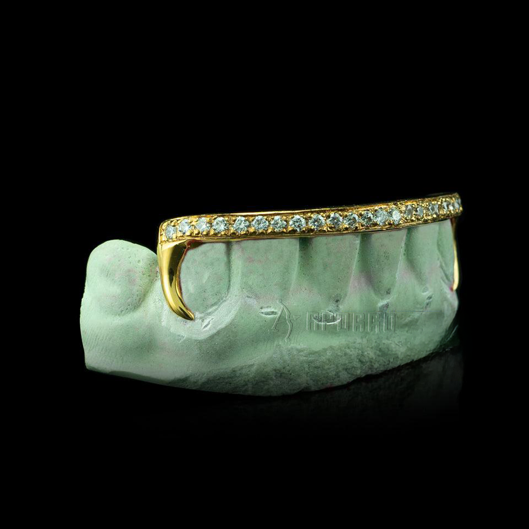Grillz di fondo con diamante con diamante in stile kim k personalizzato