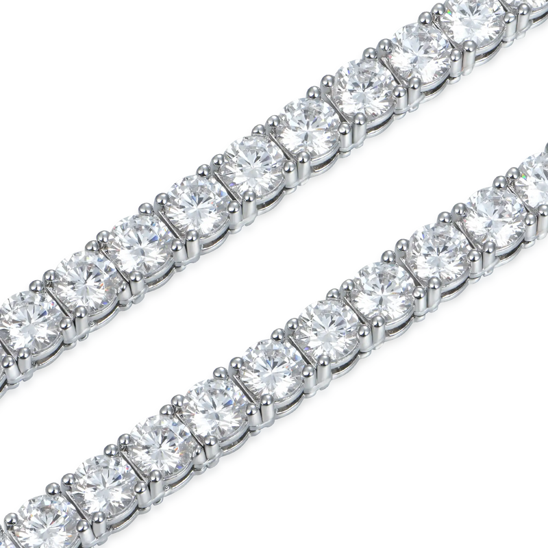 [item_id_1478868861027]5mm New White Gold Iced Tennis Bracelet - APORRO