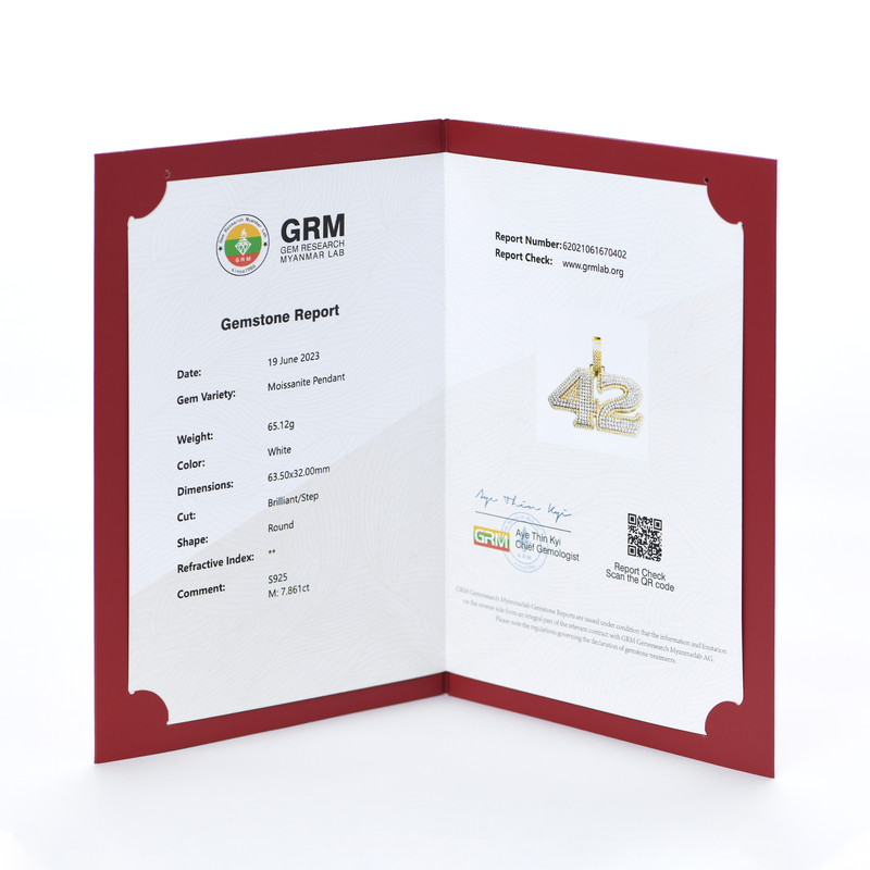 GRM Moissanite Gemstone Certificate - APORRO