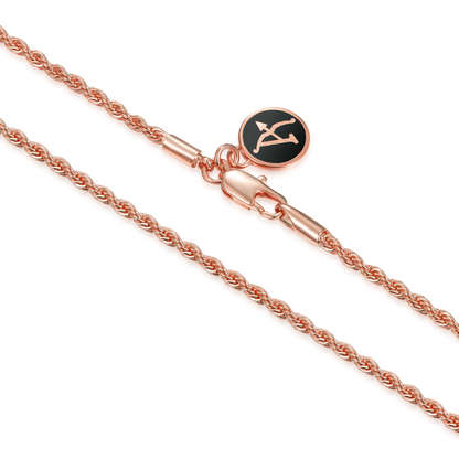 Chaîne de corde en or rose - 4,5 mm