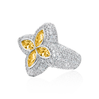 Eced Luminous Clover Ring - Gelb Diamant