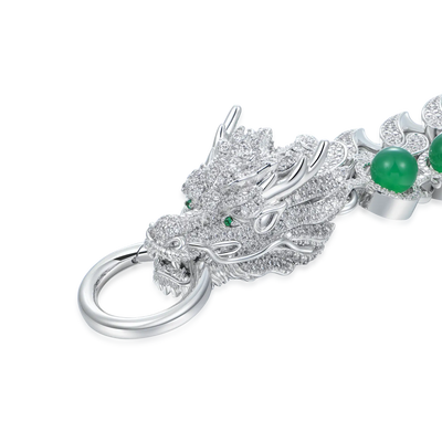 WONG Ⅱ Chaîne cubaine Ridge Jade & Chaîne de portefeuille - 15 mm