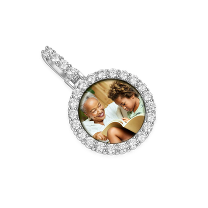 Custom Micro Photo Pendant & Tennis Chain Set