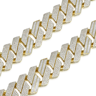 Custom Rollercoaster Buckle Prong Cuban Chain - 25mm