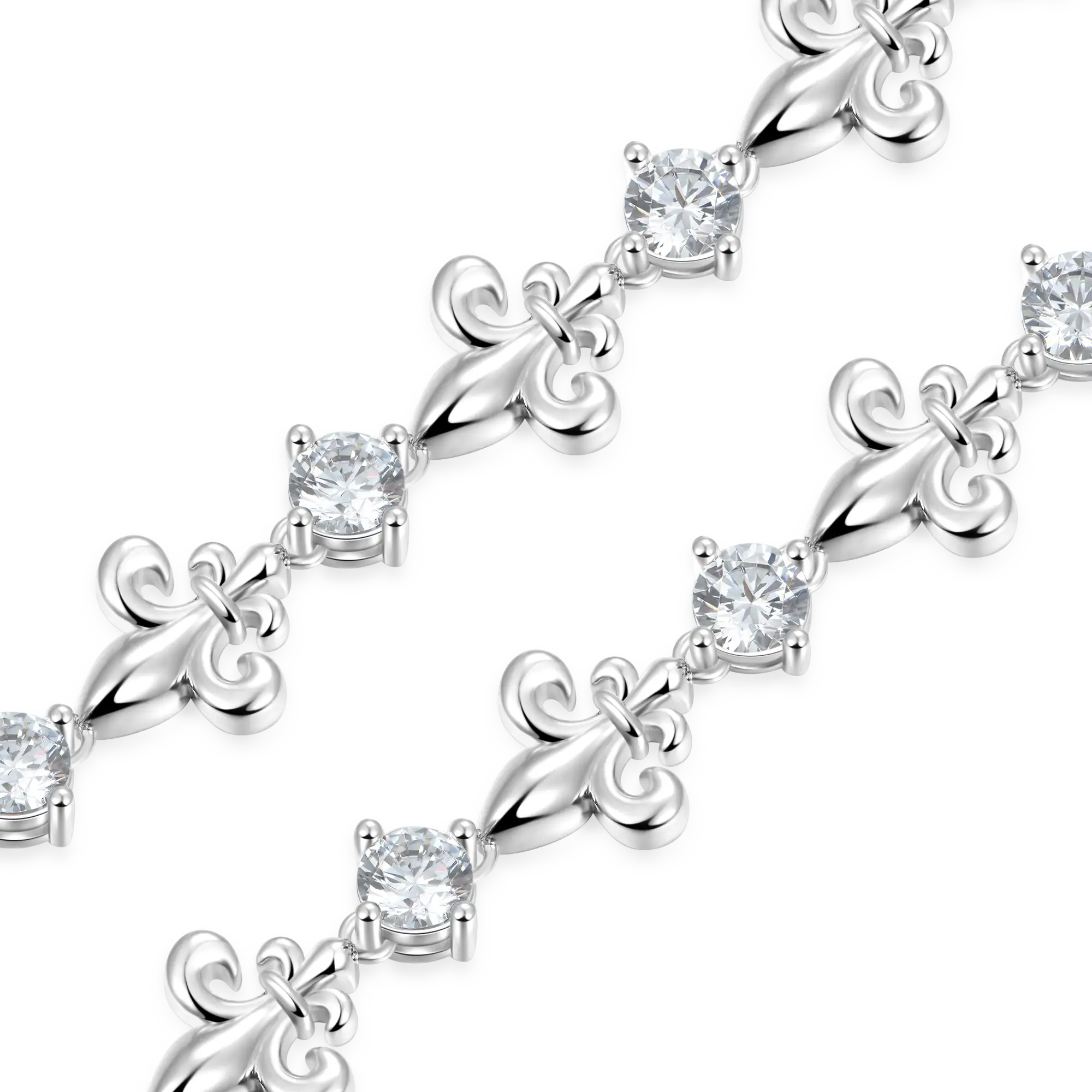 Bracciale cubano regolabile da Fleur de lis - 4 mm [solo negli Stati Uniti]