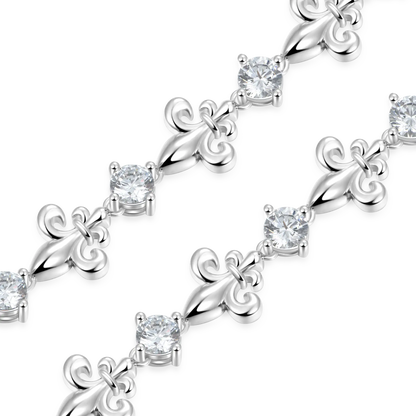 Bracciale cubano regolabile da Fleur de lis - 4 mm [solo negli Stati Uniti]