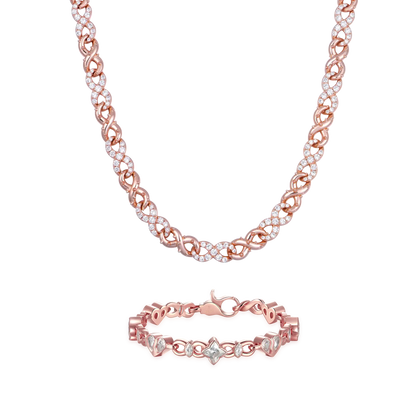 Duro & Cadena de corazones & Conjunto de capas de pulsera