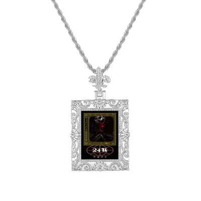 Custom Greek Pattern Vintage Rectangular Photo Pendant
