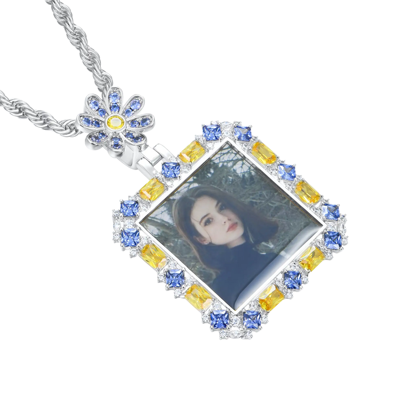 Custom Flower Photo Pendant