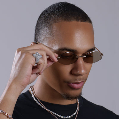 APORRO Olive Glint Sonnenbrille + Lederetui