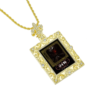 Custom Greek Pattern Vintage Rectangular Photo Pendant