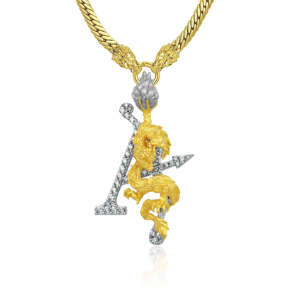 Twin Dragon Icon Chain & Pendant Set