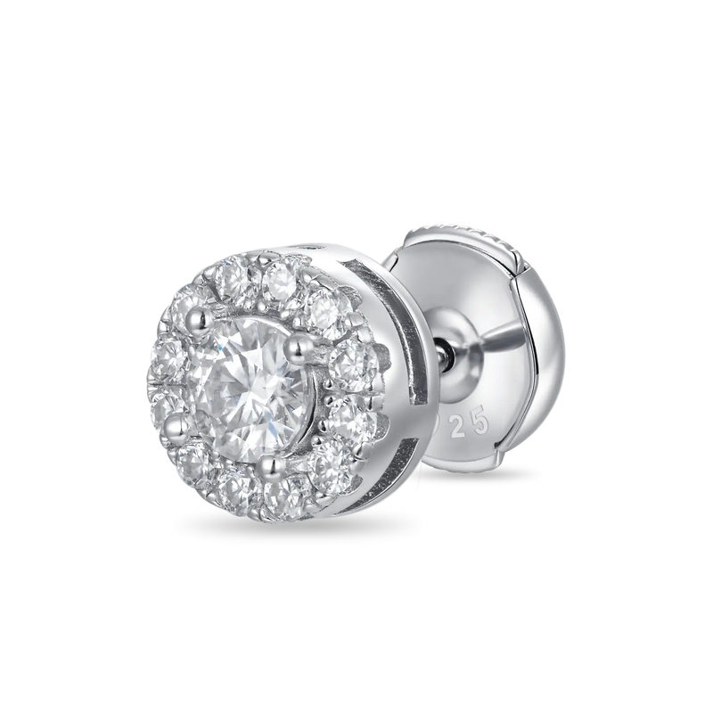 Halo Round Cut Stud Earring - APORRO