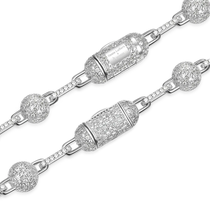 Catena a sfere ghiacciate LaFlare - 12 mm