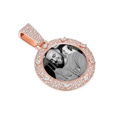 Colgante con foto con brillo esmeralda personalizado