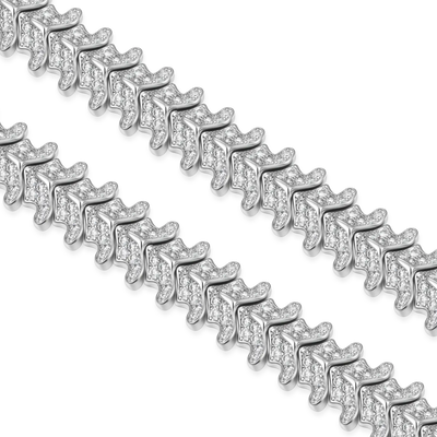 Bracciale con colonna vertebrale ghiacciata - 12 mm